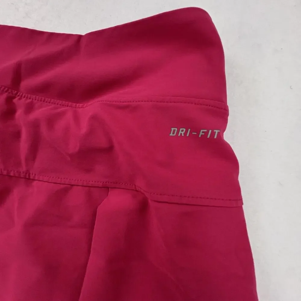 Nike Tennis Skort Womens Medium Pink Dri-FIT Pleated Athletic Lined Stretch